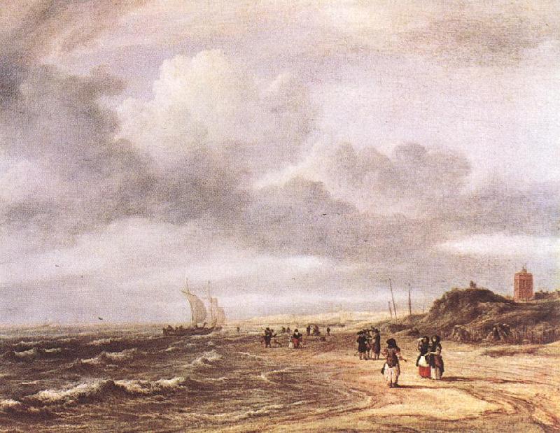 RUISDAEL, Jacob Isaackszon van The Shore at Egmond-an-Zee  d oil painting picture
